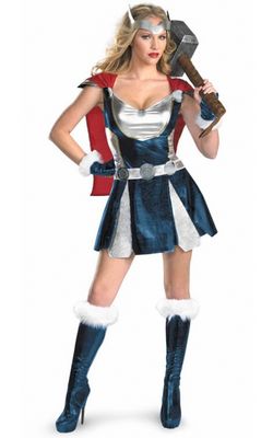 F66128 Adult Sassy Thor Costume Deluxe